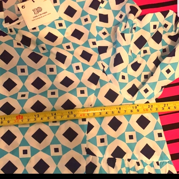 Zara L Blue White Aztec Sleeves Cotton Maxi Dress - Picture 8 of 10